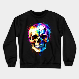 Colored Skull Design in Vibrant Vector Style Crewneck Sweatshirt